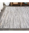 Loom Modern Strie' Gray/Black 8 ft. x 10 ft. Area Rug