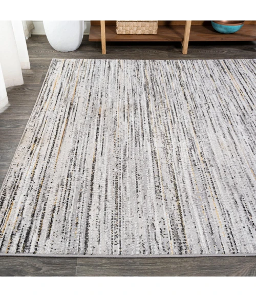 Loom Modern Strie' Gray/Black 8 ft. x 10 ft. Area Rug