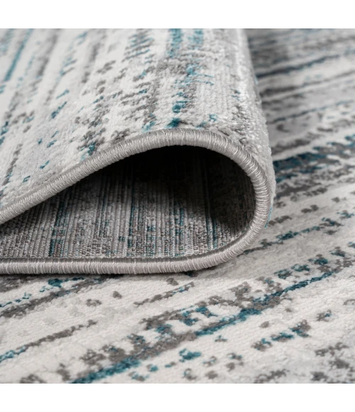 Loom Modern Strie' Gray/Turquoise 5 ft. x 8 ft. Area Rug