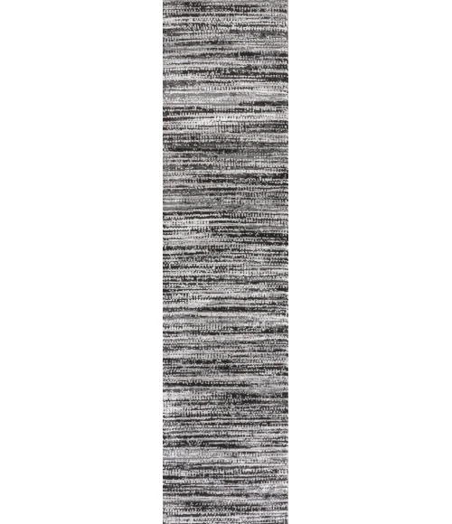 Loom Modern Strie' Black/Gray 2 ft. x 8 ft. Runner Rug