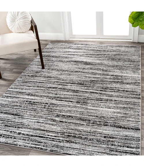Loom Modern Strie' Black/Gray 3 ft. x 5 ft. Area Rug