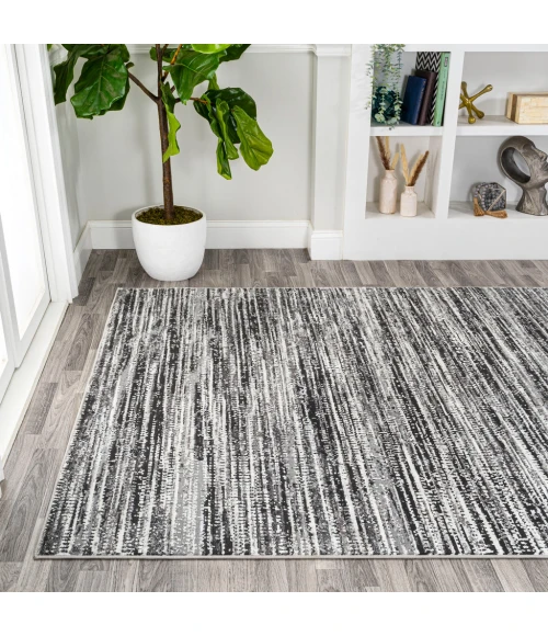Loom Modern Strie' Black/Gray 3 ft. x 5 ft. Area Rug