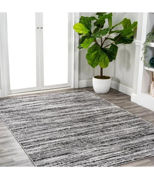 Loom Modern Strie' Black/Gray 3 ft. x 5 ft. Area Rug
