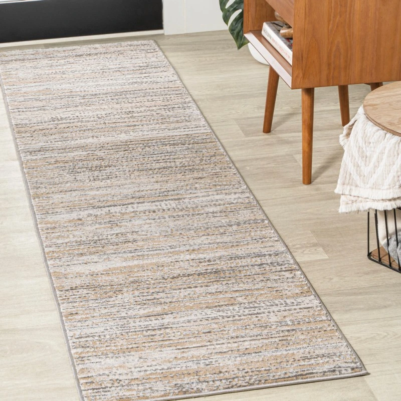 Loom Modern Strie' Beige/Gray 2 ft. x 8 ft. Runner Rug