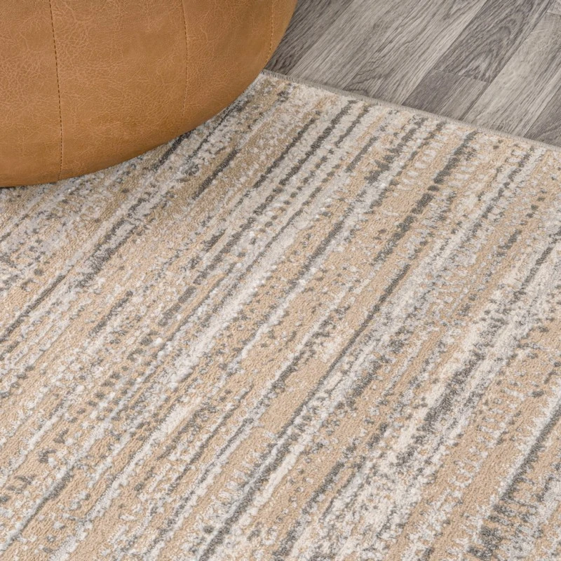 Loom Modern Strie' Beige/Gray 2 ft. x 8 ft. Runner Rug