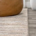 Loom Modern Strie' Beige/Gray 2 ft. x 8 ft. Runner Rug