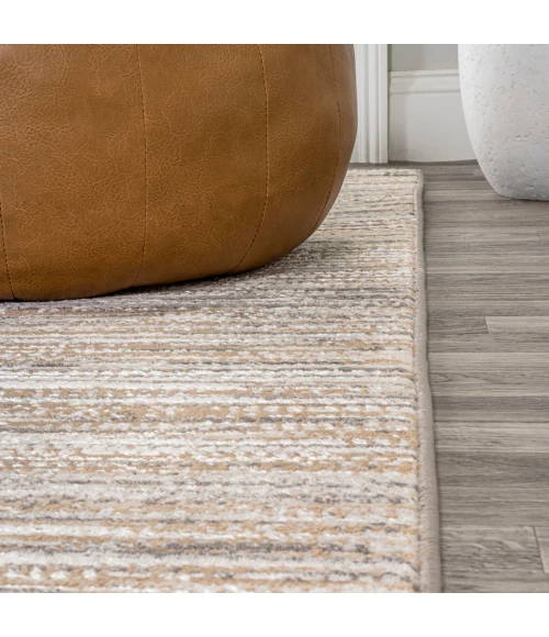 Loom Modern Strie' Beige/Gray 2 ft. x 8 ft. Runner Rug