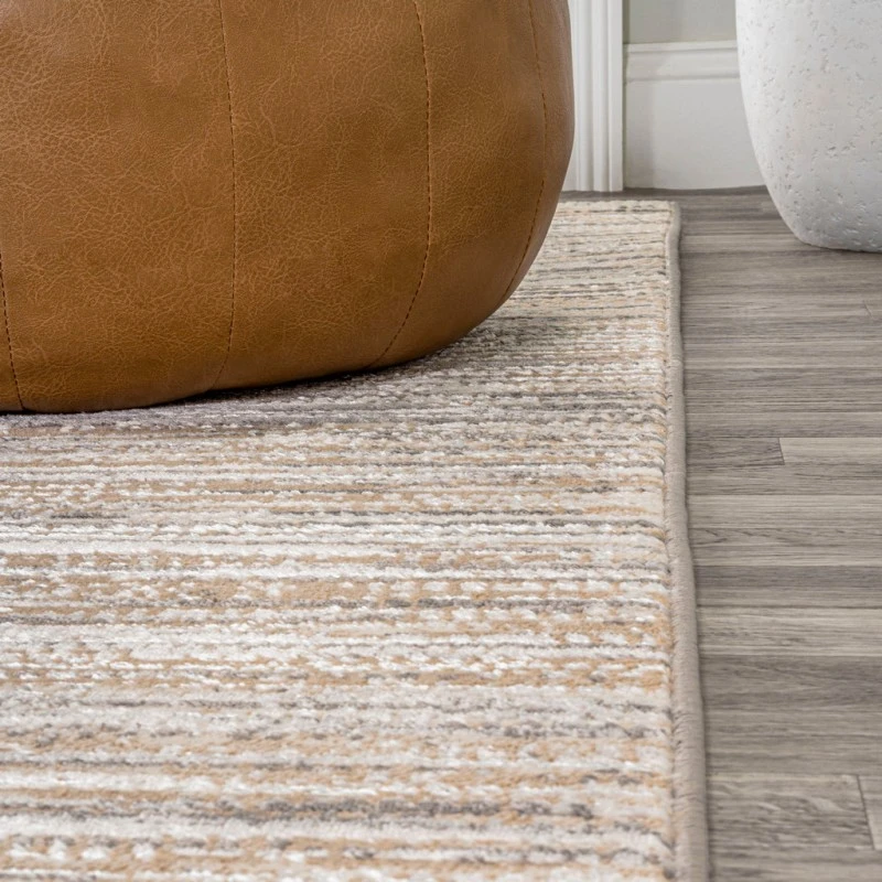 Loom Modern Strie' Beige/Gray 2 ft. x 8 ft. Runner Rug