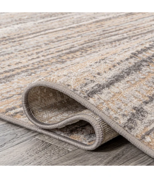 Loom Modern Strie' Beige/Gray 2 ft. x 8 ft. Runner Rug