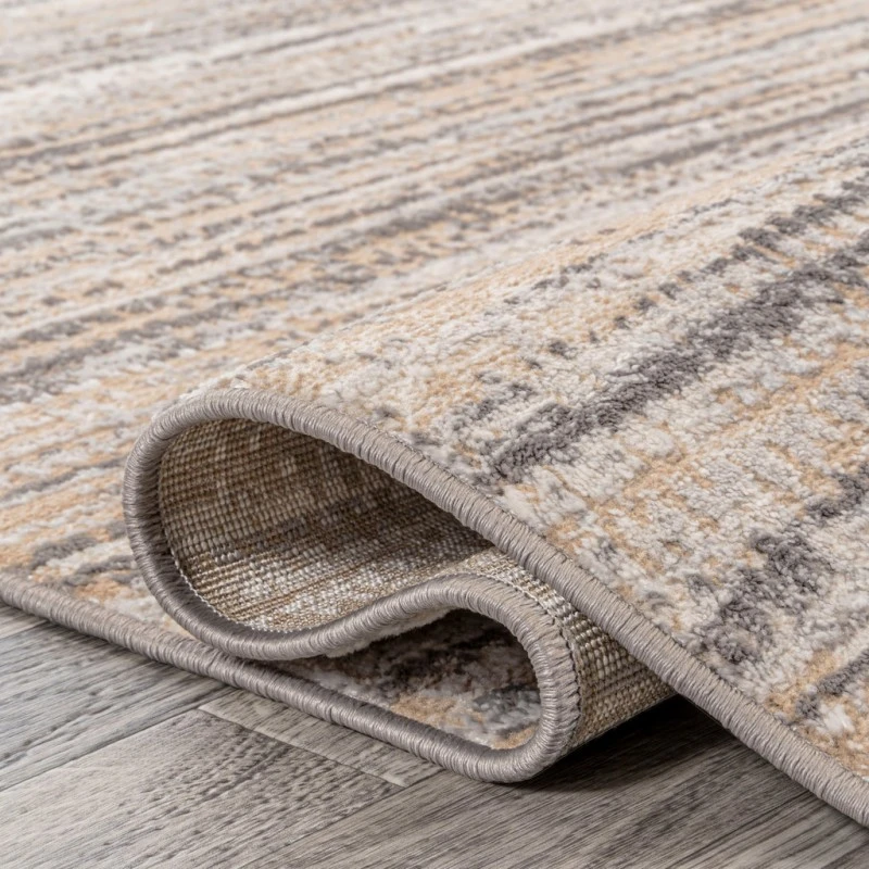 Loom Modern Strie' Beige/Gray 2 ft. x 8 ft. Runner Rug