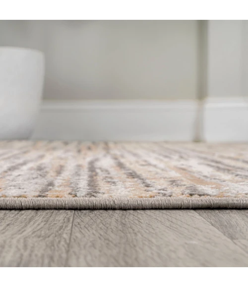 Loom Modern Strie' Beige/Gray 2 ft. x 8 ft. Runner Rug