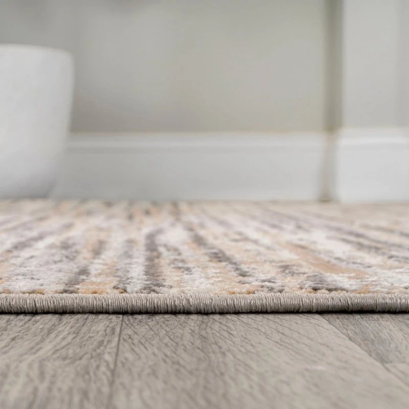Loom Modern Strie' Beige/Gray 2 ft. x 8 ft. Runner Rug