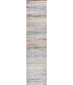 Jonathany Silk Orchid SOR200E Gray/Blue/Orange Area Rug 2 ft. X 8 ft. Runner