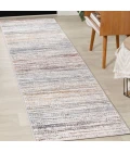 Loom Modern Strie' Gray/Blue/Orange 2 ft. x 8 ft. Runner Rug