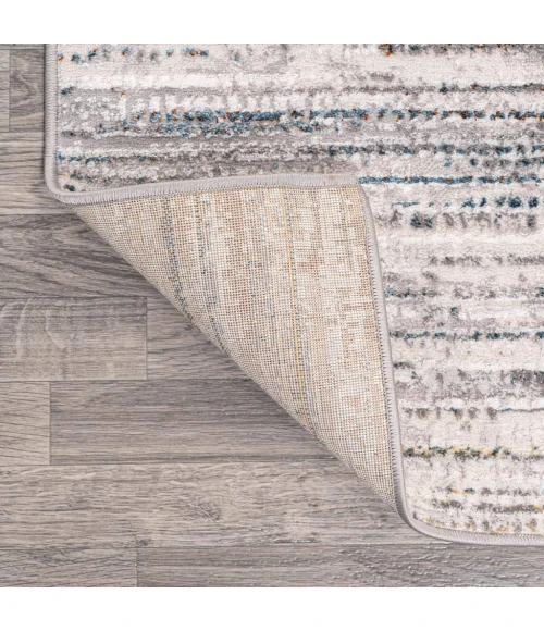 Loom Modern Strie' Gray/Blue/Orange 3 ft. x 5 ft. Area Rug