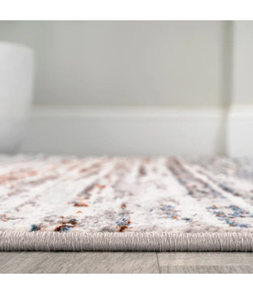Loom Modern Strie' Gray/Blue/Orange 2 ft. x 8 ft. Runner Rug