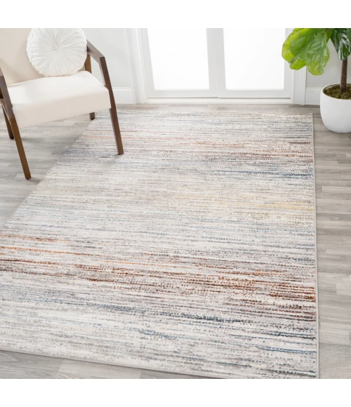 Loom Modern Strie' Gray/Blue/Orange 3 ft. x 5 ft. Area Rug