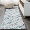 Jonathany Silk Orchid SOR201A Gray/Turquoise Area Rug 2 ft. X 8 ft. Runner