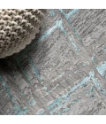 Slant Modern Abstract Gray/Turquoise 8 ft. x 10 ft. Area Rug