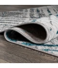 Slant Modern Abstract Gray/Turquoise 2 ft. x 8 ft. Runner Rug