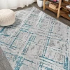 Jonathany Silk Orchid SOR201A Gray/Turquoise Area Rug 7 ft. 9 in. X 10 ft. Rectangle