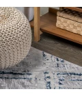 Slant Modern Abstract Gray/Blue 2 ft. x 10 ft. Runner Rug