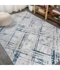Slant Modern Abstract Gray/Blue 3 ft. x 5 ft. Area Rug