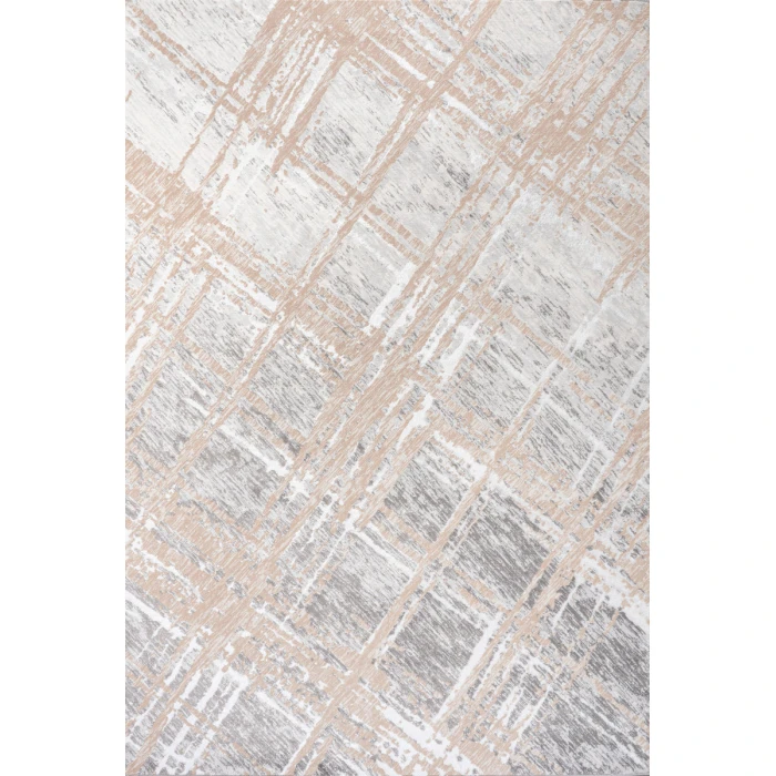 Slant Modern Abstract Beige/Gray 3 ft. x 5 ft. Area Rug