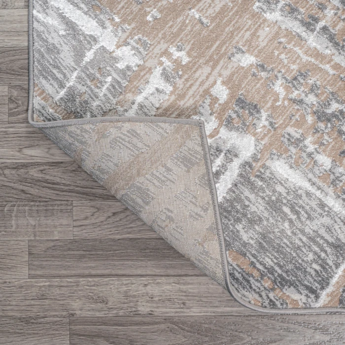 Slant Modern Abstract Beige/Gray 3 ft. x 5 ft. Area Rug