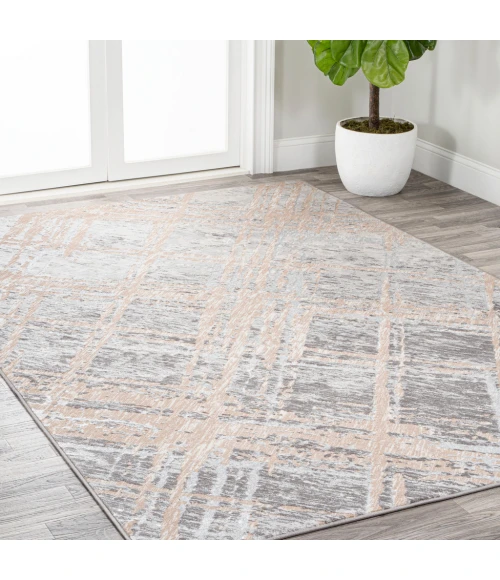 Slant Modern Abstract Beige/Gray 8 ft. x 10 ft. Area Rug
