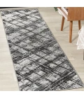 Slant Modern Abstract Black/Gray 2 ft. x 8 ft. Runner Rug