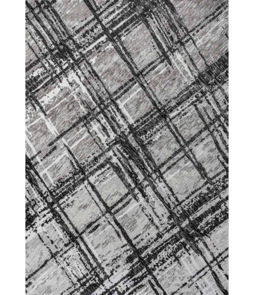 Slant Modern Abstract Black/Gray 5 ft. x 8 ft. Area Rug