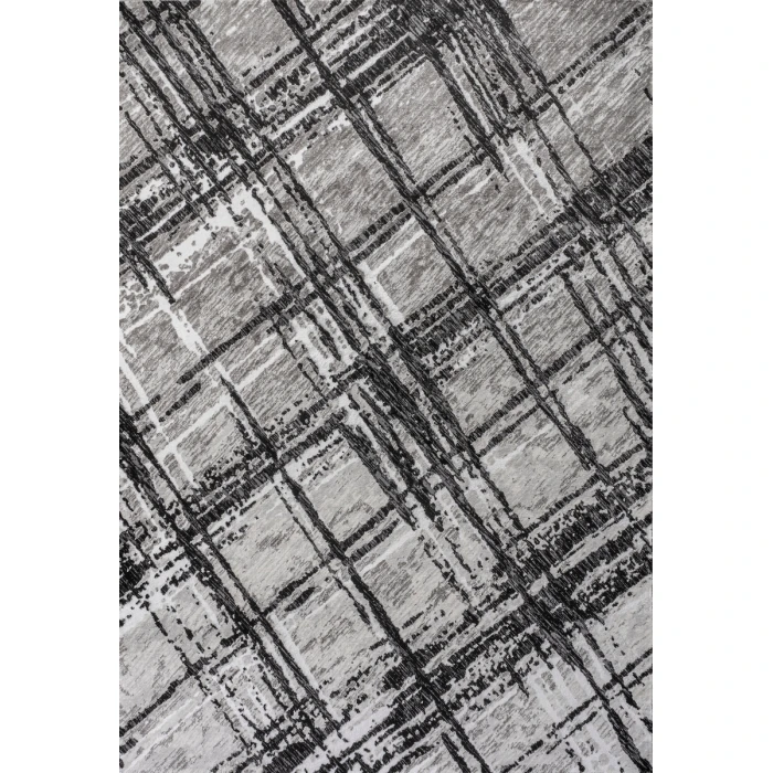 Slant Modern Abstract Black/Gray 5 ft. x 8 ft. Area Rug