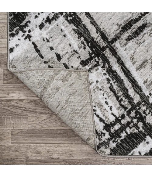 Slant Modern Abstract Black/Gray 5 ft. x 8 ft. Area Rug