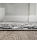Slant Modern Abstract Black/Gray 2 ft. x 8 ft. Runner Rug