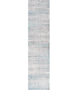 Jonathany Silk Orchid SOR202A Gray/Turquoise Area Rug 2 ft. X 10 ft. Runner