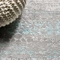Tidal Modern Strie' Gray/Turquoise 8 ft. x 10 ft. Area Rug