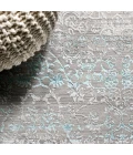 Tidal Modern Strie' Gray/Turquoise 2 ft. x 10 ft. Runner Rug