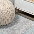 Tidal Modern Strie' Gray/Turquoise 8 ft. x 10 ft. Area Rug