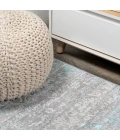 Tidal Modern Strie' Gray/Turquoise 2 ft. x 10 ft. Runner Rug