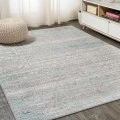 Tidal Modern Strie' Gray/Turquoise 8 ft. x 10 ft. Area Rug