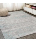 Tidal Modern Strie' Gray/Turquoise 4 ft. x 6 ft. Area Rug