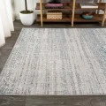 Tidal Modern Strie' Gray/Turquoise 8 ft. x 10 ft. Area Rug