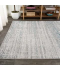 Tidal Modern Strie' Gray/Turquoise 4 ft. x 6 ft. Area Rug