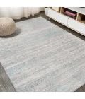 Tidal Modern Strie' Gray/Turquoise 4 ft. x 6 ft. Area Rug