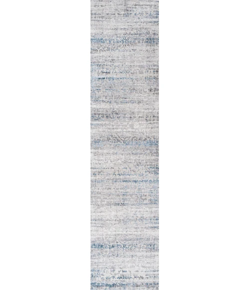 Tidal Modern Strie' Gray/Blue 2 ft. x 8 ft. Runner Rug
