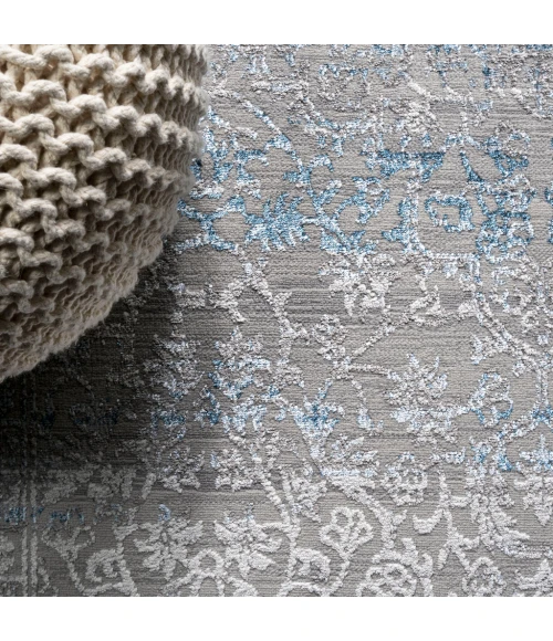 Tidal Modern Strie' Gray/Blue 5 ft. x 8 ft. Area Rug