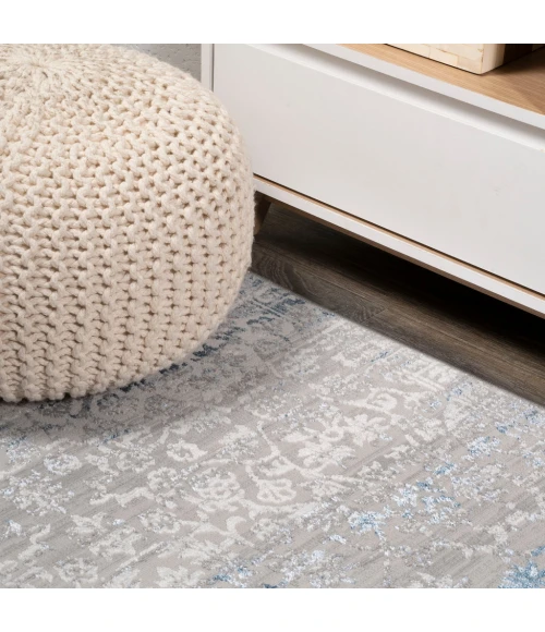 Tidal Modern Strie' Gray/Blue 5 ft. x 8 ft. Area Rug