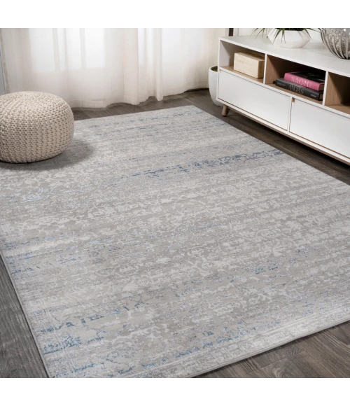 Tidal Modern Strie' Gray/Blue 5 ft. x 8 ft. Area Rug