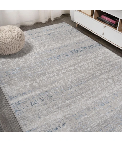 Tidal Modern Strie' Gray/Blue 5 ft. x 8 ft. Area Rug